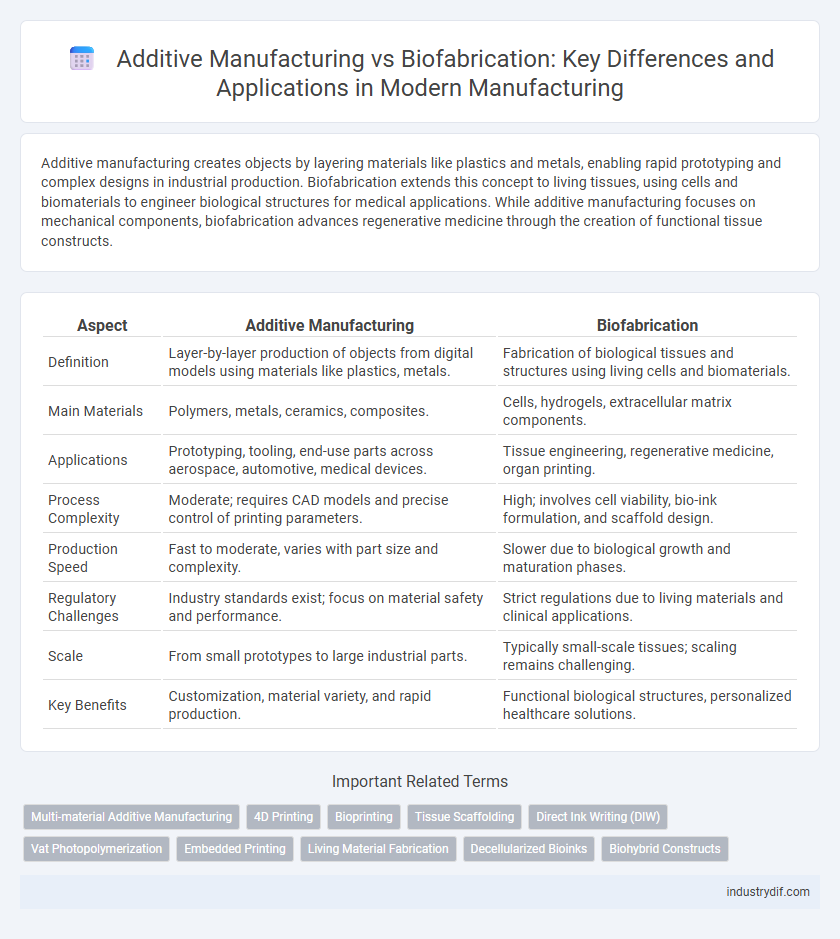 Additive Manufacturing vs Biofabrication: Key Differences and Applications in Modern Manufacturing