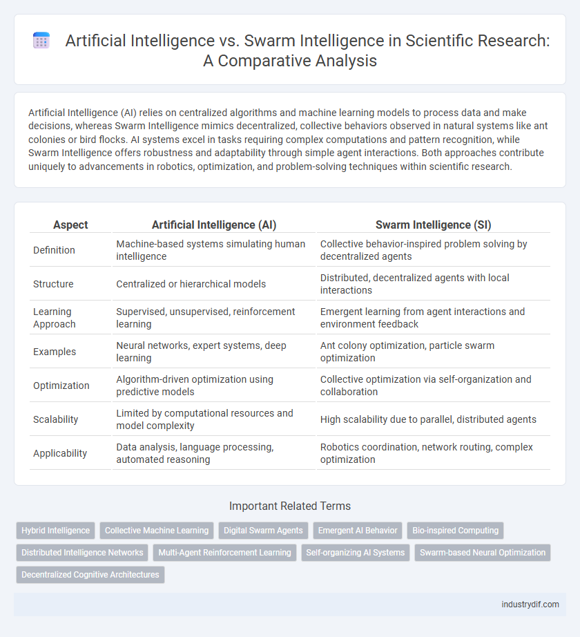 Artificial Intelligence vs. Swarm Intelligence in Scientific Research: A Comparative Analysis