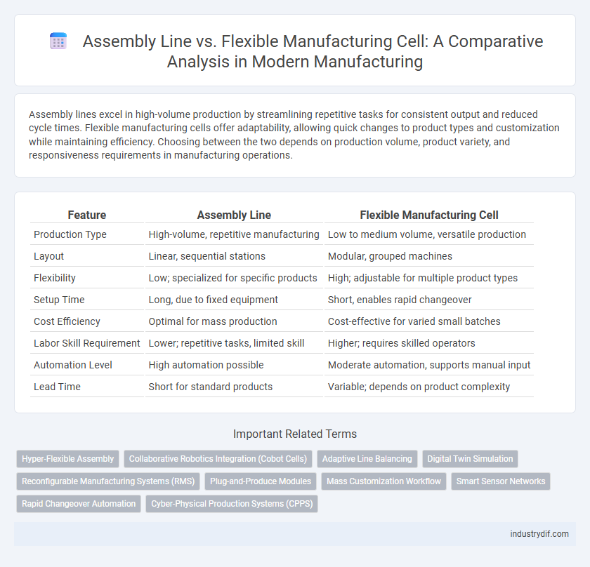 Assembly Line vs. Flexible Manufacturing Cell: A Comparative Analysis in Modern Manufacturing