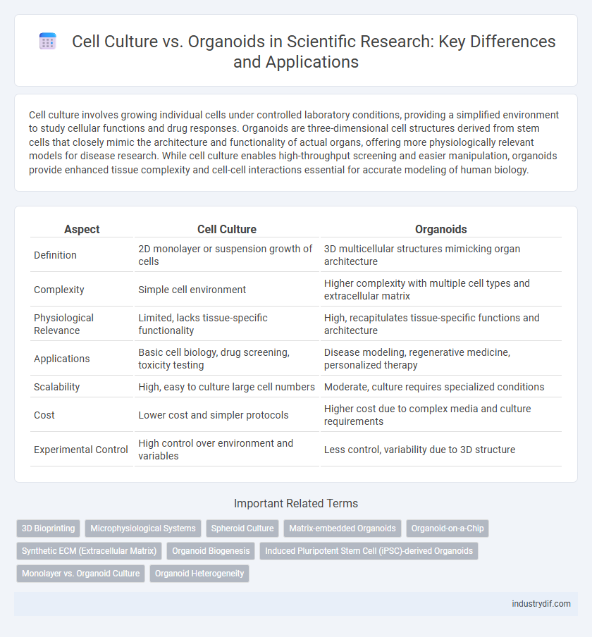 Cell Culture vs. Organoids in Scientific Research: Key Differences and Applications
