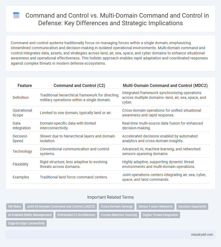 Command and Control vs. Multi-Domain Command and Control in Defense: Key Differences and Strategic Implications