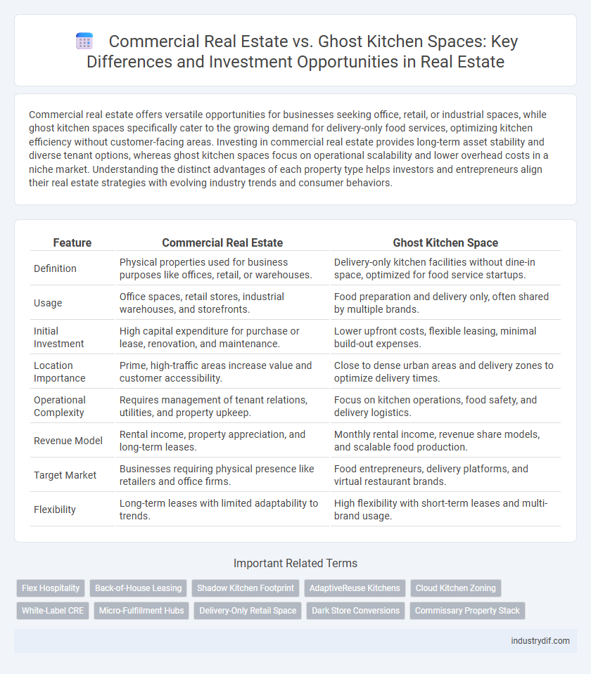 Commercial Real Estate vs. Ghost Kitchen Spaces: Key Differences and Investment Opportunities in Real Estate