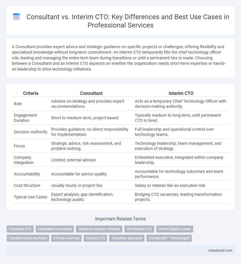 Consultant vs. Interim CTO: Key Differences and Best Use Cases in Professional Services