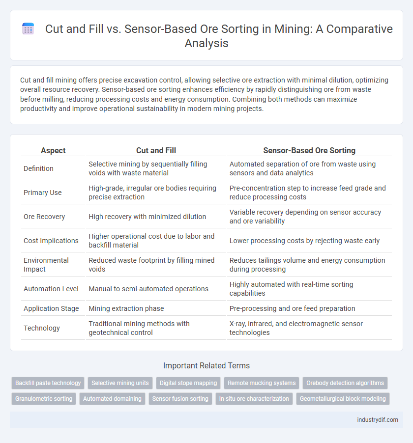 Cut and Fill vs. Sensor-Based Ore Sorting in Mining: A Comparative Analysis