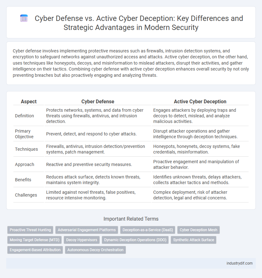 Cyber Defense vs. Active Cyber Deception: Key Differences and Strategic Advantages in Modern Security