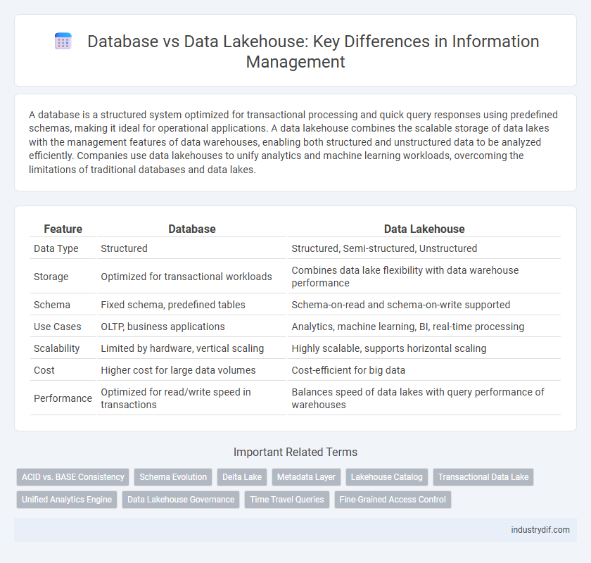 Database vs Data Lakehouse: Key Differences in Information Management