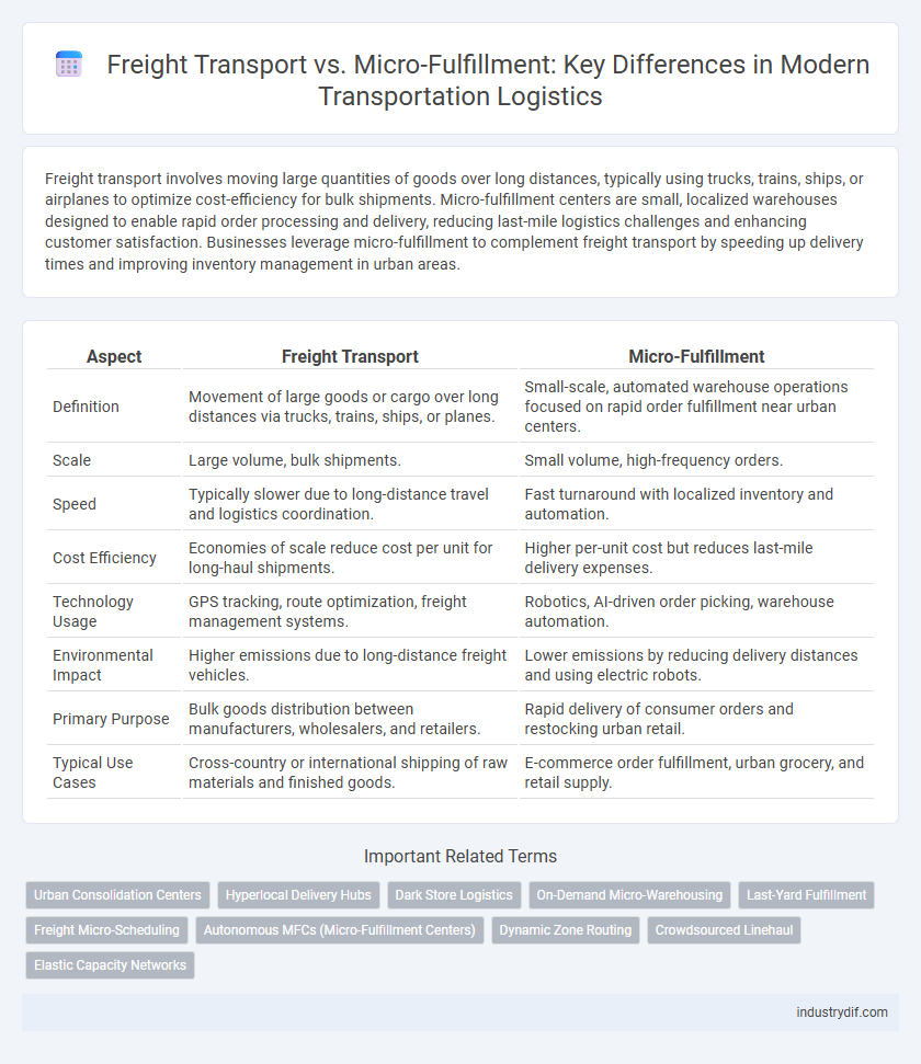 Freight Transport vs. Micro-Fulfillment: Key Differences in Modern Transportation Logistics