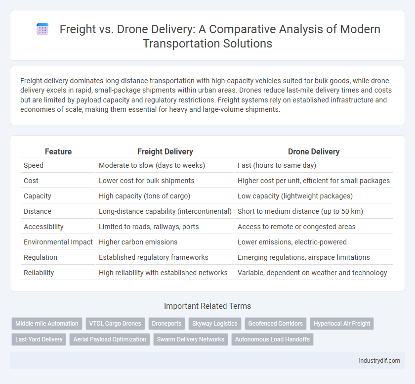 Freight vs. Drone Delivery: A Comparative Analysis of Modern Transportation Solutions