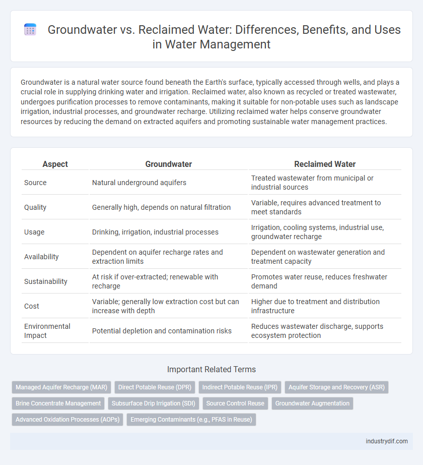 Groundwater vs. Reclaimed Water: Differences, Benefits, and Uses in Water Management