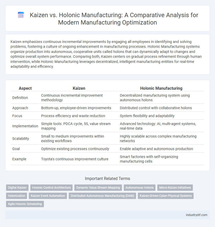 Kaizen vs. Holonic Manufacturing: A Comparative Analysis for Modern Manufacturing Optimization