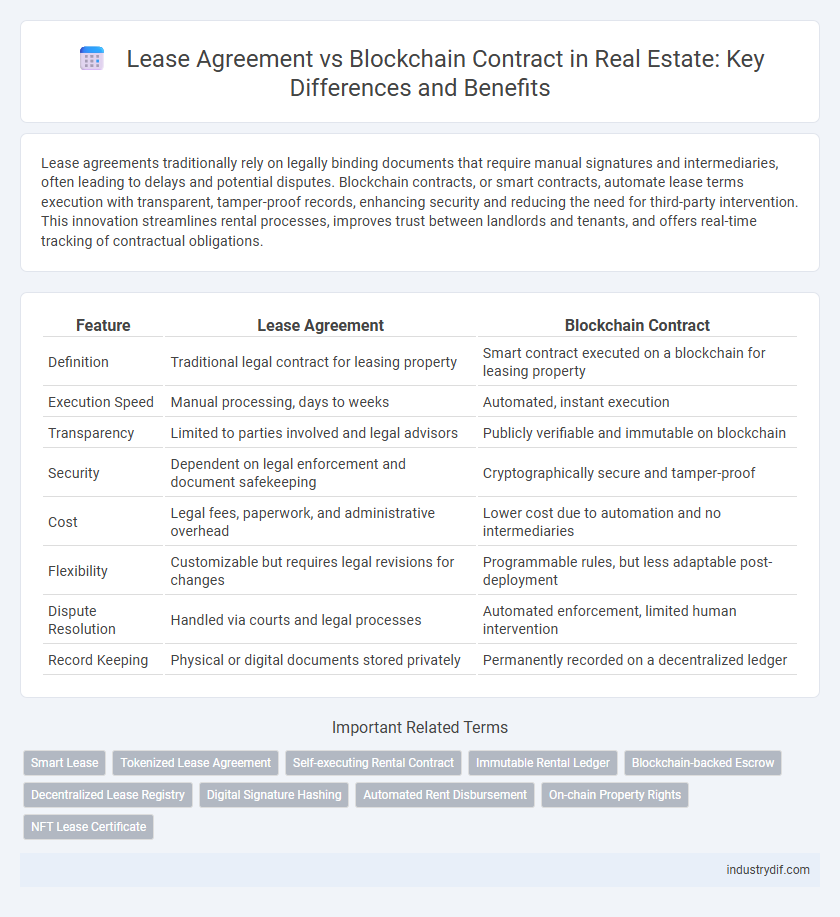 Lease Agreement vs Blockchain Contract in Real Estate: Key Differences and Benefits