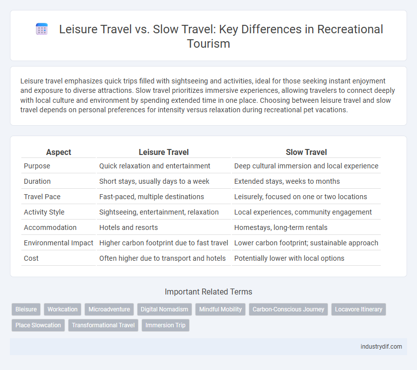Leisure Travel vs. Slow Travel: Key Differences in Recreational Tourism
