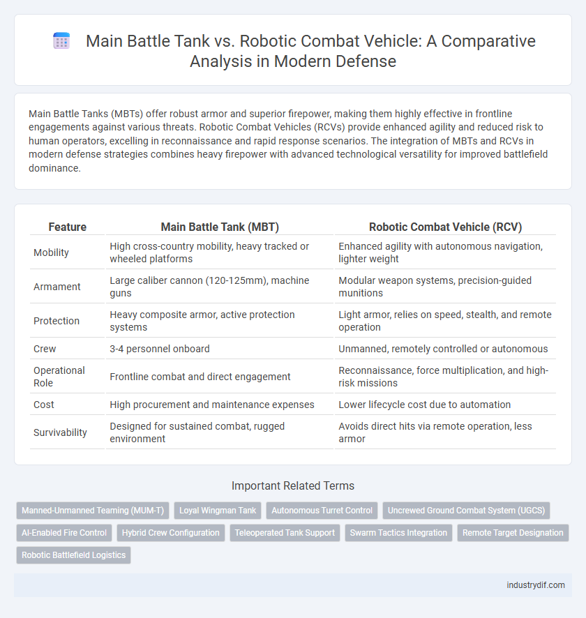 Main Battle Tank vs. Robotic Combat Vehicle: A Comparative Analysis in Modern Defense