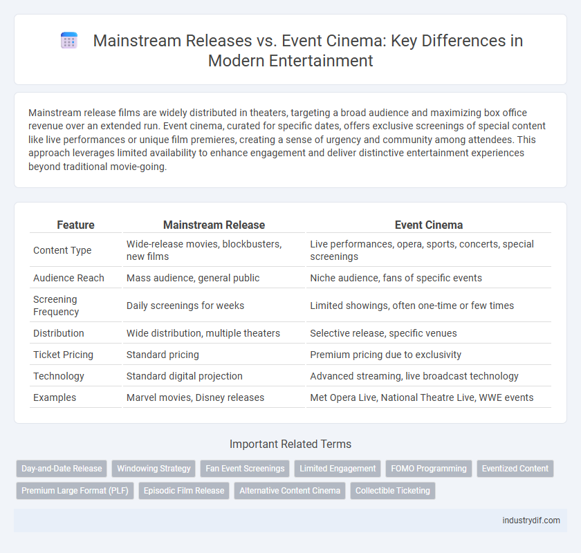 Mainstream Releases vs. Event Cinema: Key Differences in Modern Entertainment