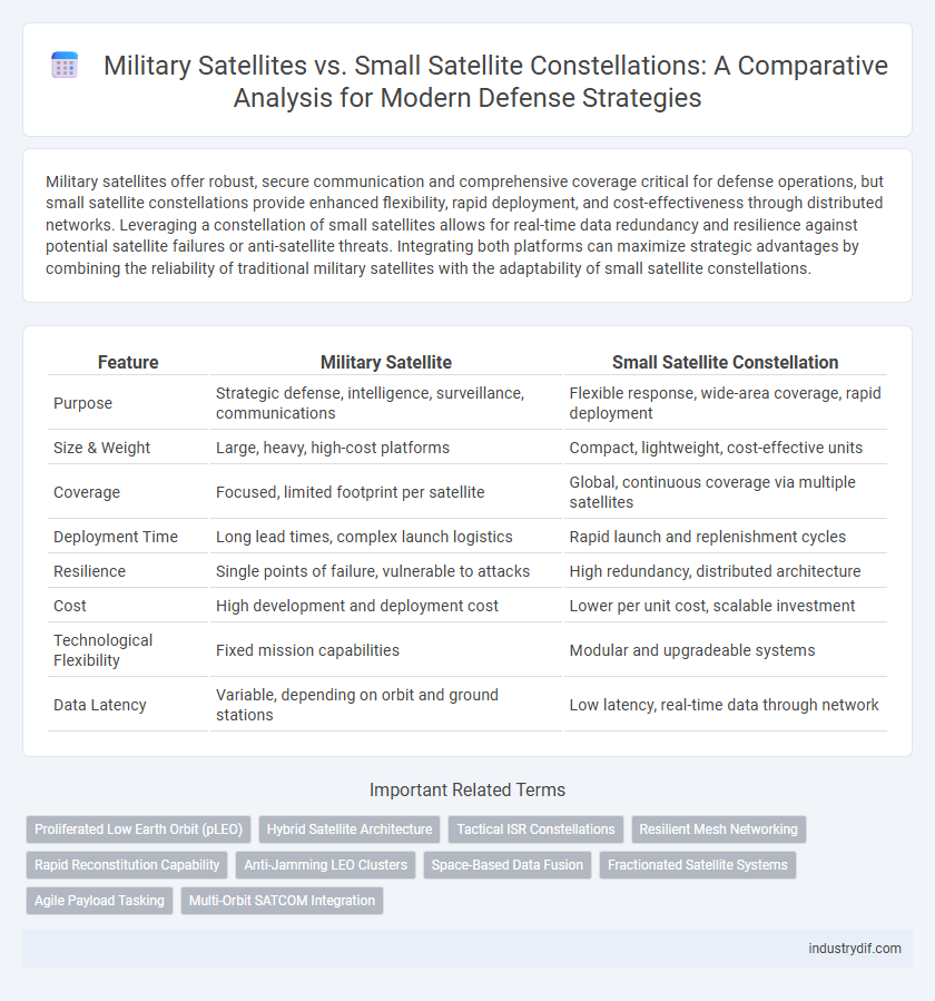 Military Satellites vs. Small Satellite Constellations: A Comparative Analysis for Modern Defense Strategies
