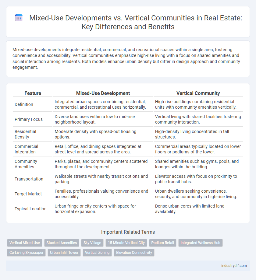 Mixed-Use Developments vs. Vertical Communities in Real Estate: Key Differences and Benefits