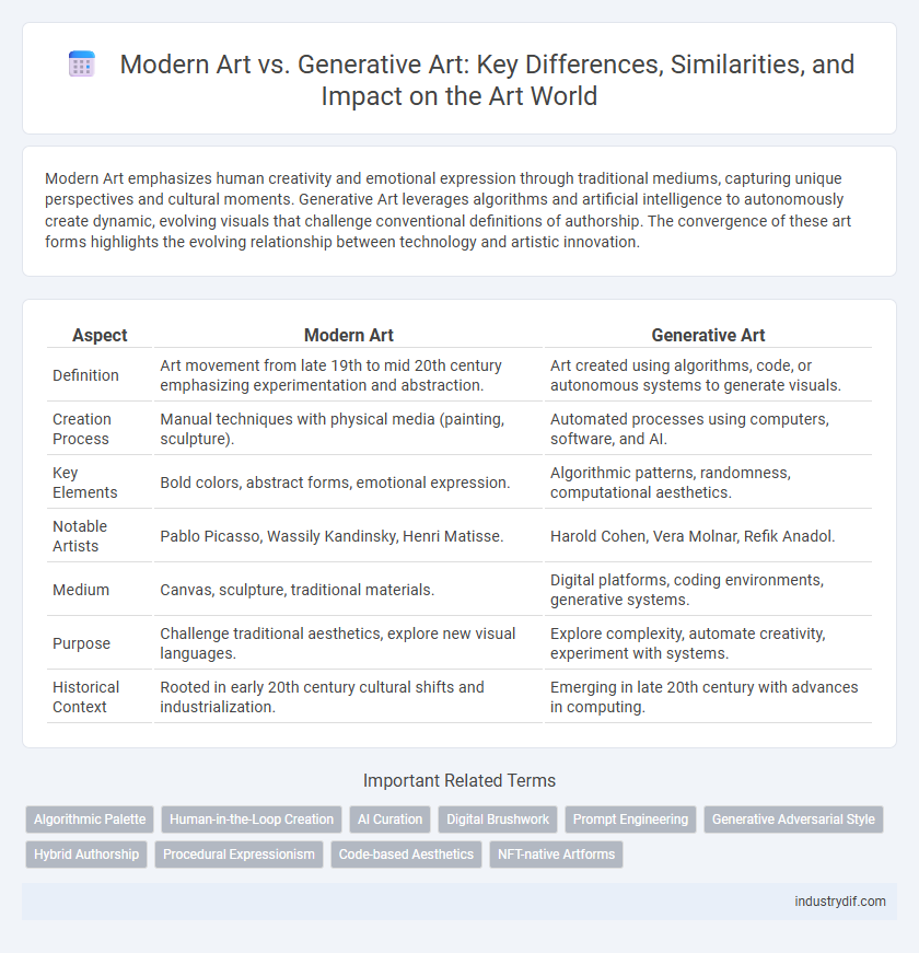 Modern Art vs. Generative Art: Key Differences, Similarities, and Impact on the Art World