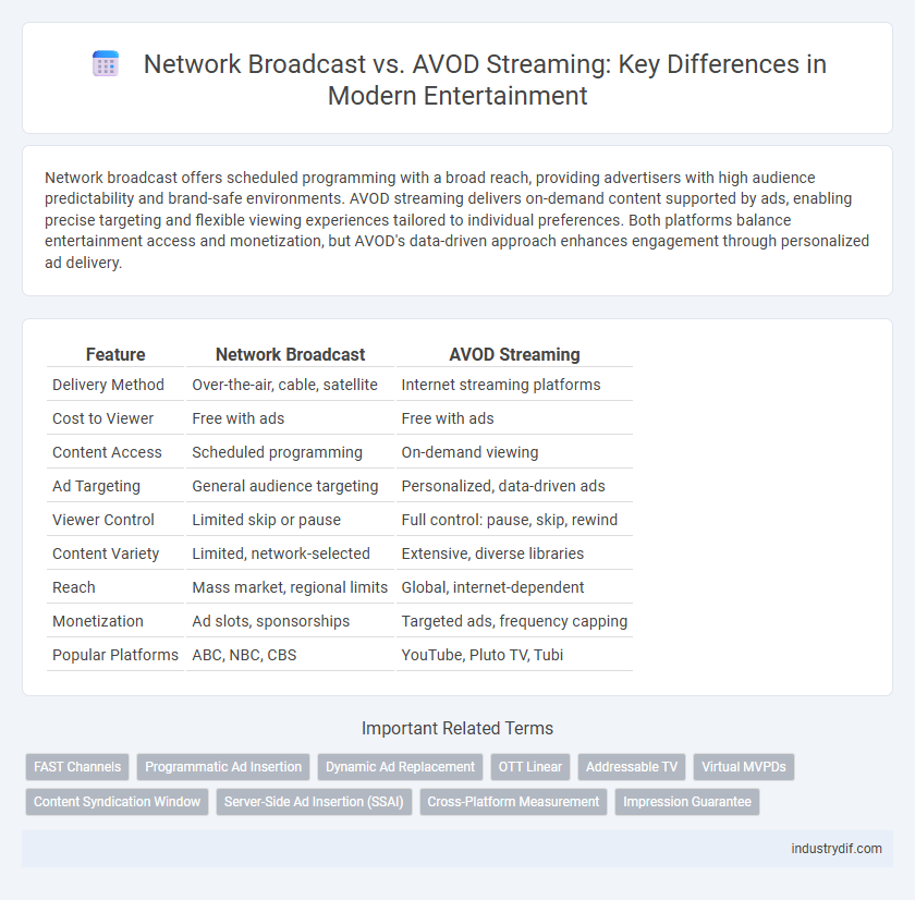 Network Broadcast vs. AVOD Streaming: Key Differences in Modern Entertainment