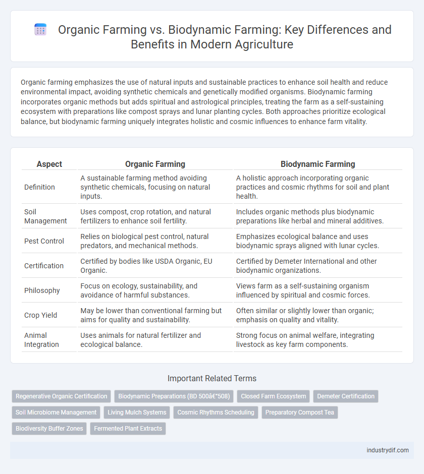 Organic Farming vs. Biodynamic Farming: Key Differences and Benefits in Modern Agriculture