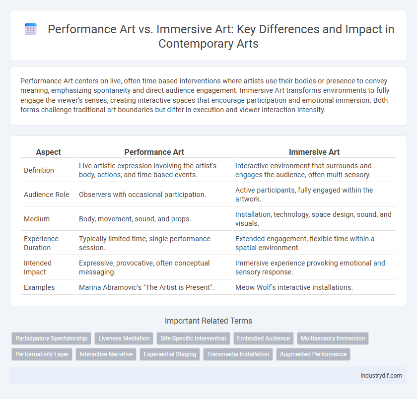 Performance Art vs. Immersive Art: Key Differences and Impact in Contemporary Arts