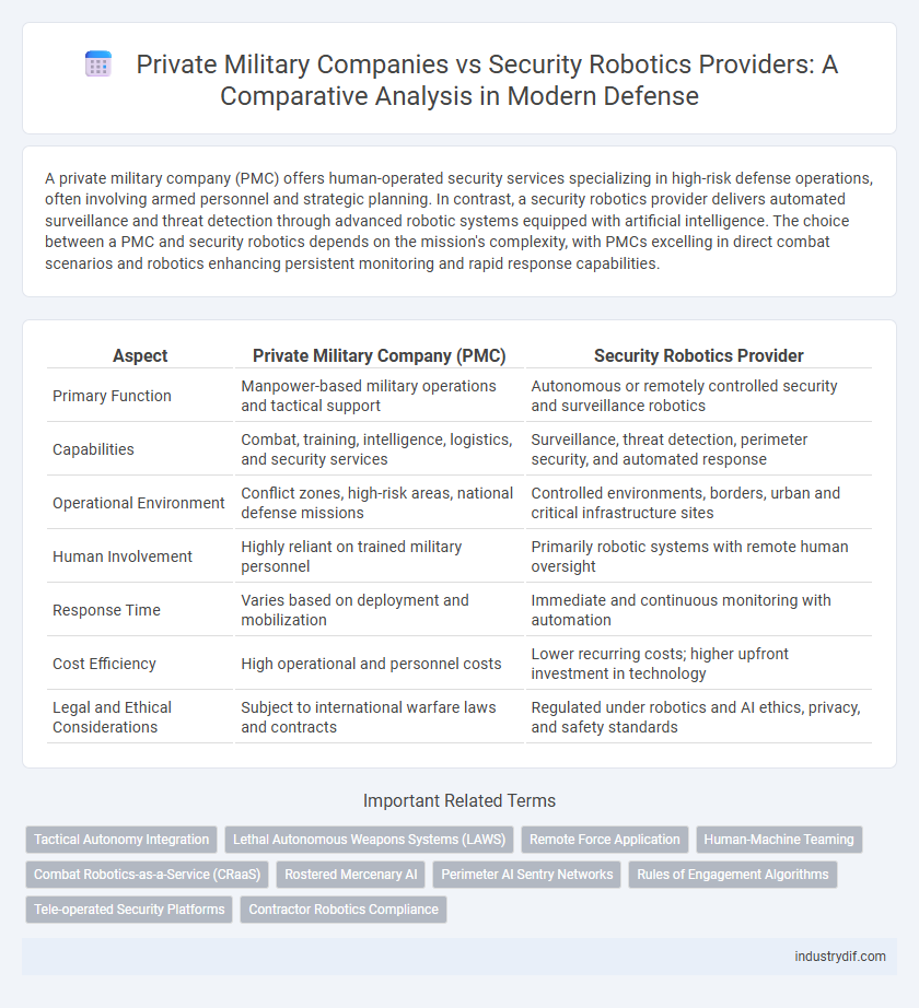 Private Military Companies vs Security Robotics Providers: A Comparative Analysis in Modern Defense