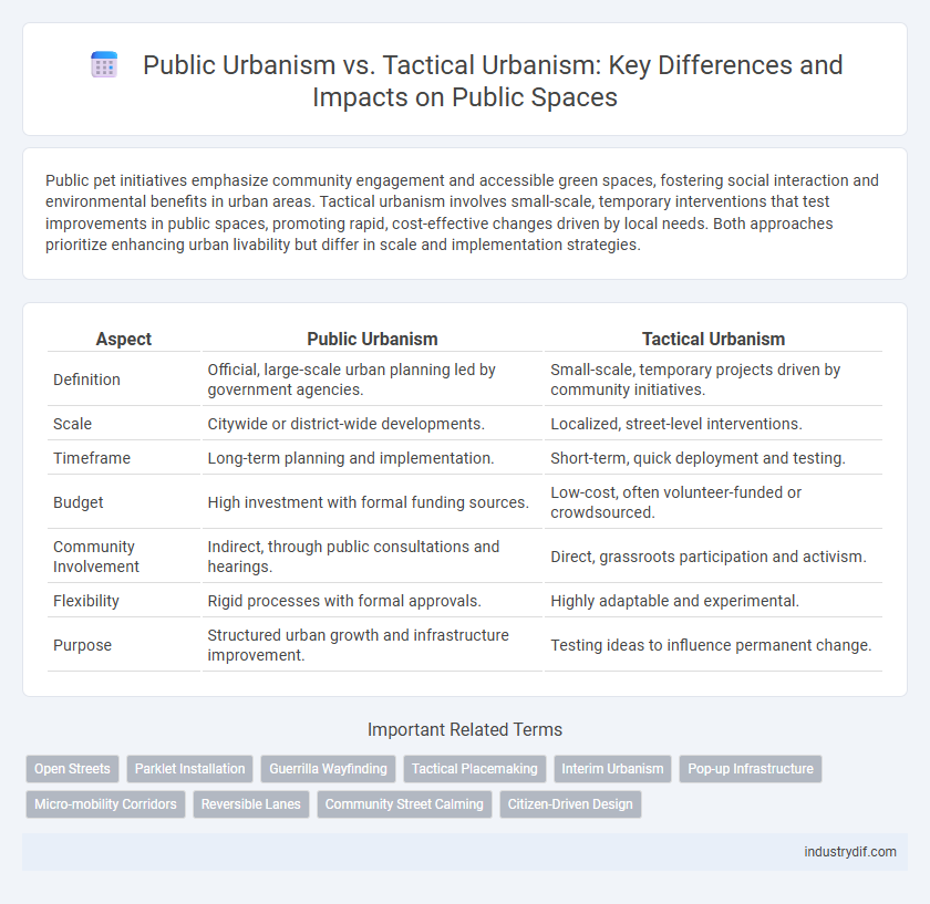 Public Urbanism vs. Tactical Urbanism: Key Differences and Impacts on Public Spaces