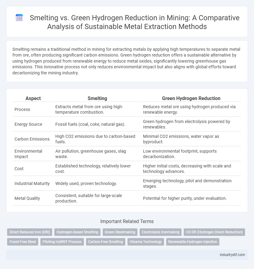 Smelting vs. Green Hydrogen Reduction in Mining: A Comparative Analysis of Sustainable Metal Extraction Methods