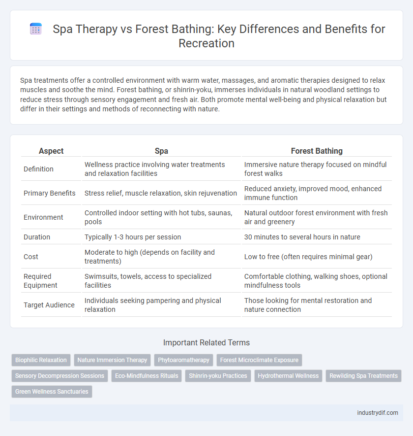 Spa Therapy vs Forest Bathing: Key Differences and Benefits for Recreation