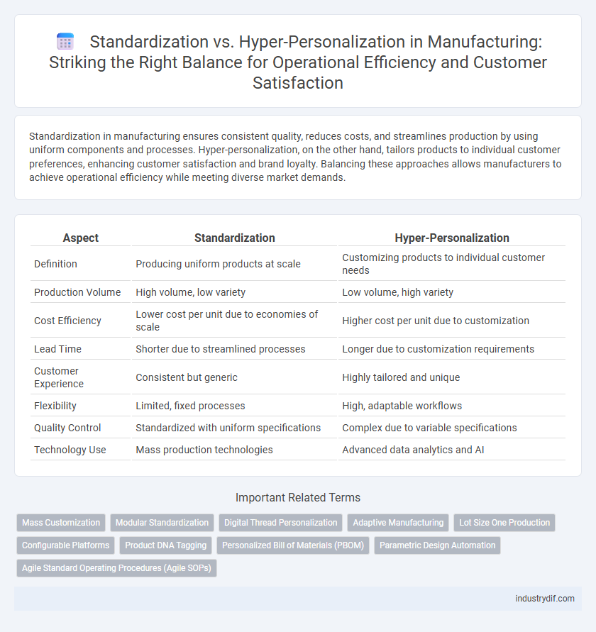 Standardization vs. Hyper-Personalization in Manufacturing: Striking the Right Balance for Operational Efficiency and Customer Satisfaction