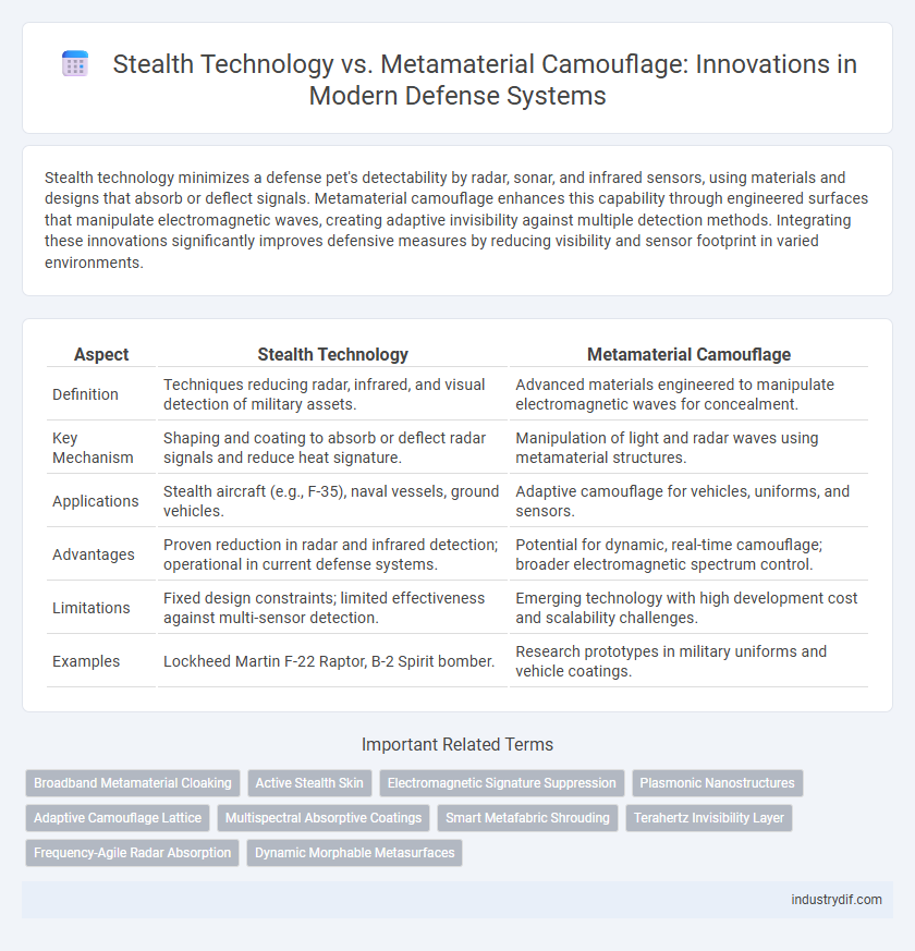 Stealth Technology vs. Metamaterial Camouflage: Innovations in Modern Defense Systems