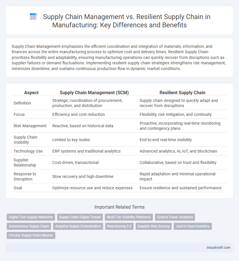 Supply Chain Management vs. Resilient Supply Chain in Manufacturing: Key Differences and Benefits