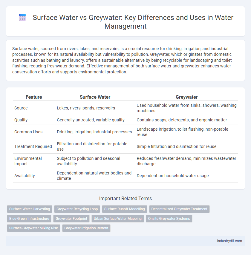 Surface Water vs Greywater: Key Differences and Uses in Water Management
