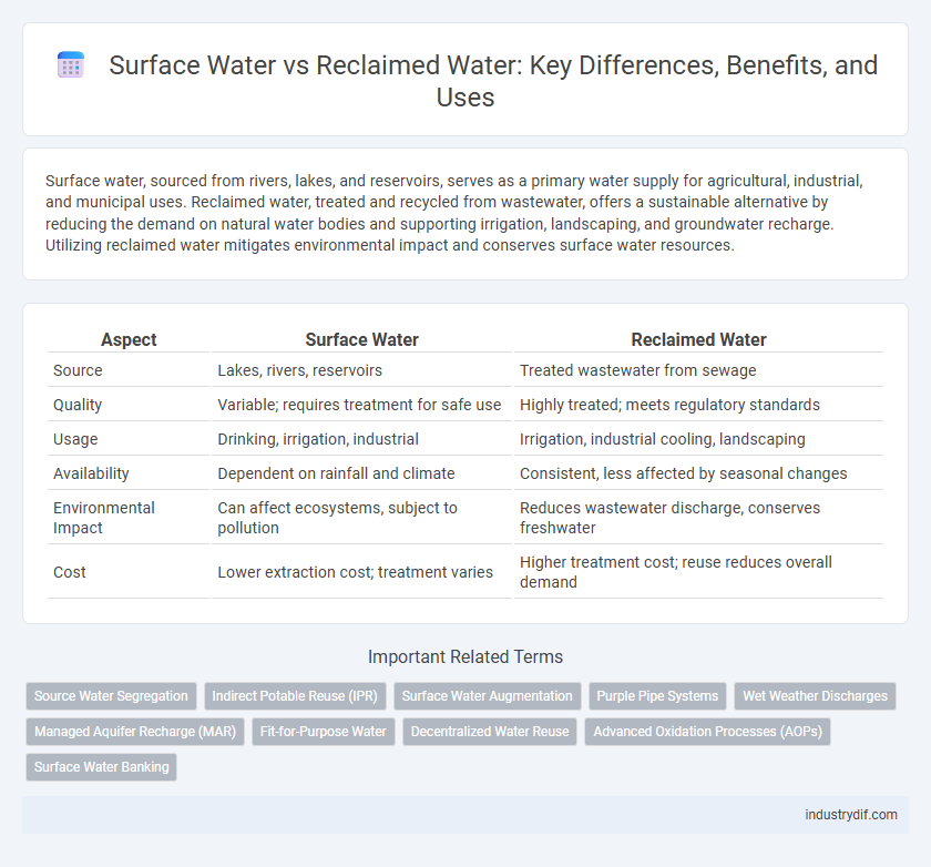 Surface Water vs Reclaimed Water: Key Differences, Benefits, and Uses