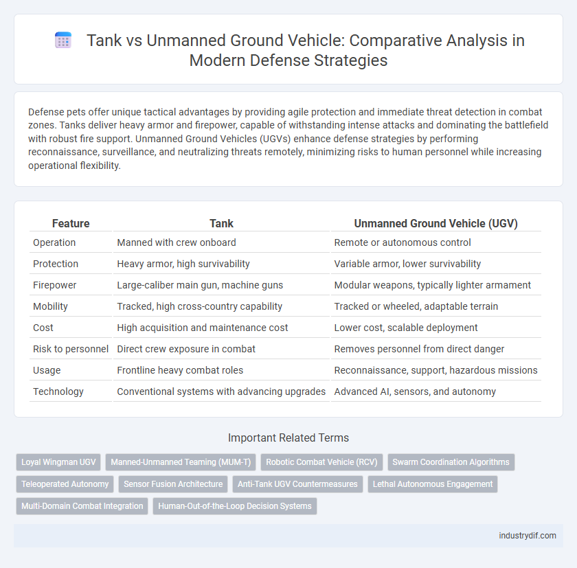 Tank vs Unmanned Ground Vehicle: Comparative Analysis in Modern Defense Strategies