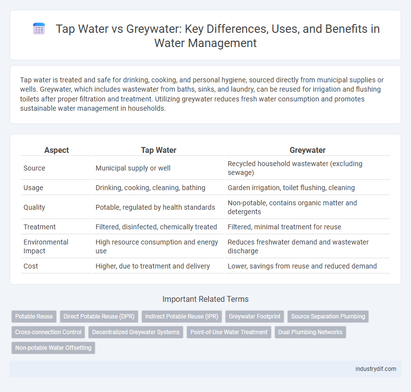 Tap Water vs Greywater: Key Differences, Uses, and Benefits in Water Management