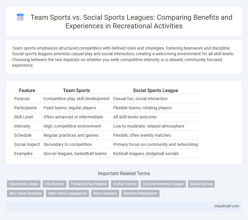 Team Sports vs. Social Sports Leagues: Comparing Benefits and Experiences in Recreational Activities