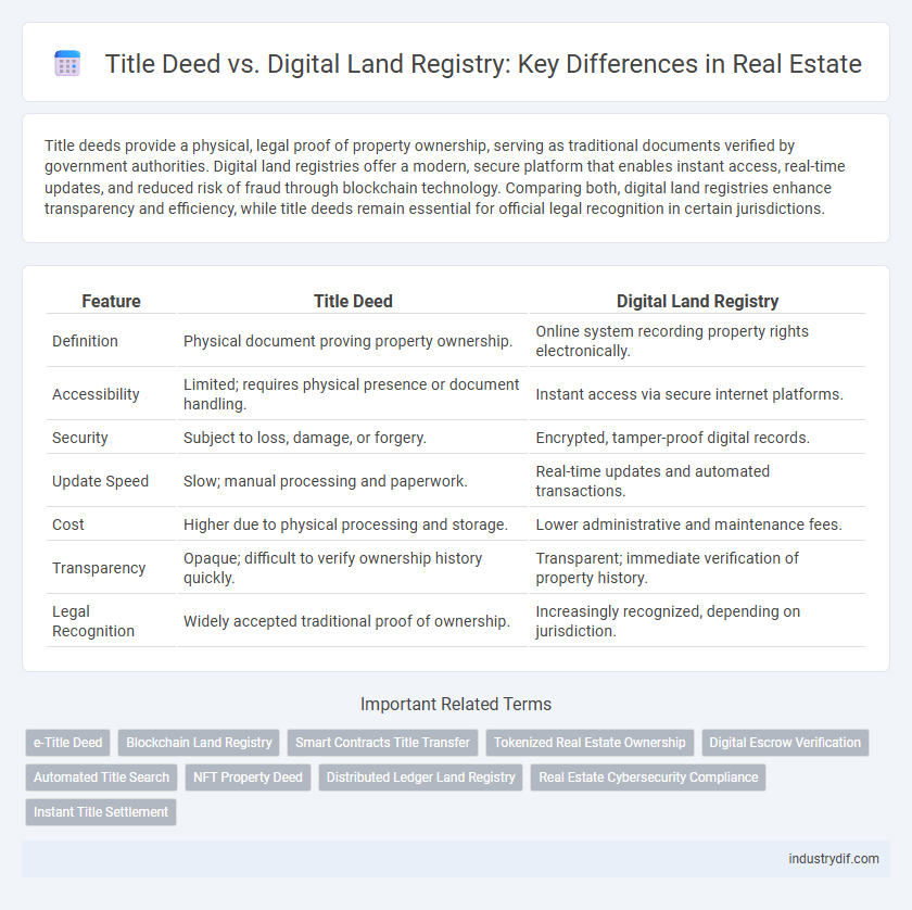 Title Deed vs. Digital Land Registry: Key Differences in Real Estate