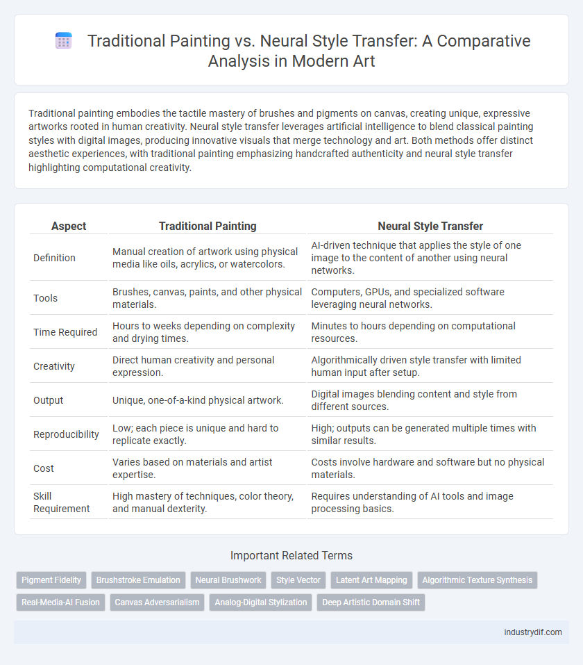 Traditional Painting vs. Neural Style Transfer: A Comparative Analysis in Modern Art