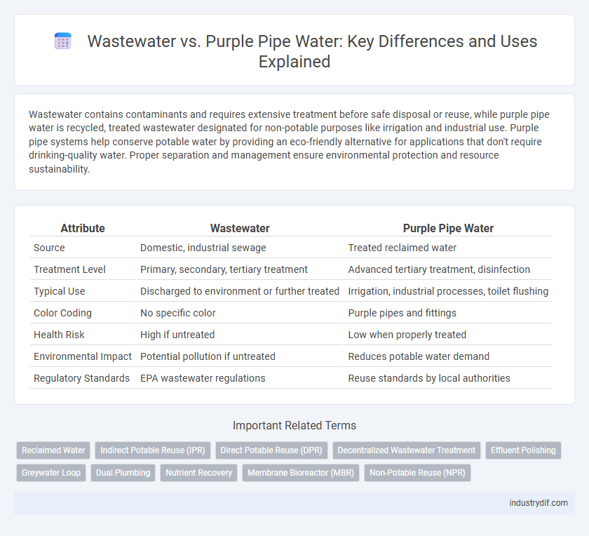 Wastewater vs. Purple Pipe Water: Key Differences and Uses Explained