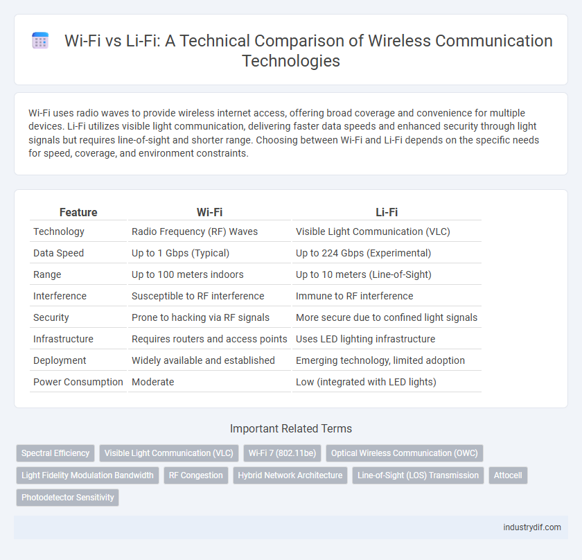 Wi-Fi vs Li-Fi: A Technical Comparison of Wireless Communication Technologies