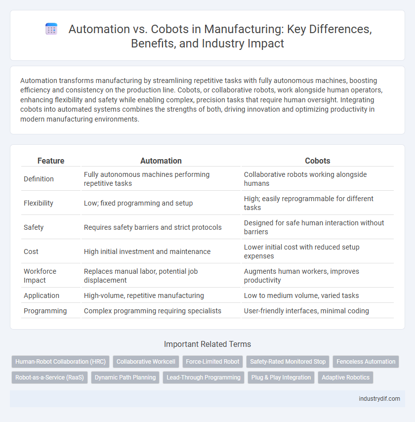 Automation vs. Cobots in Manufacturing: Key Differences, Benefits, and Industry Impact