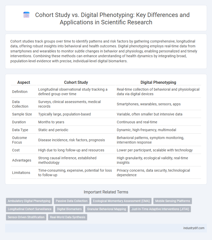 Cohort Study vs. Digital Phenotyping: Key Differences and Applications in Scientific Research