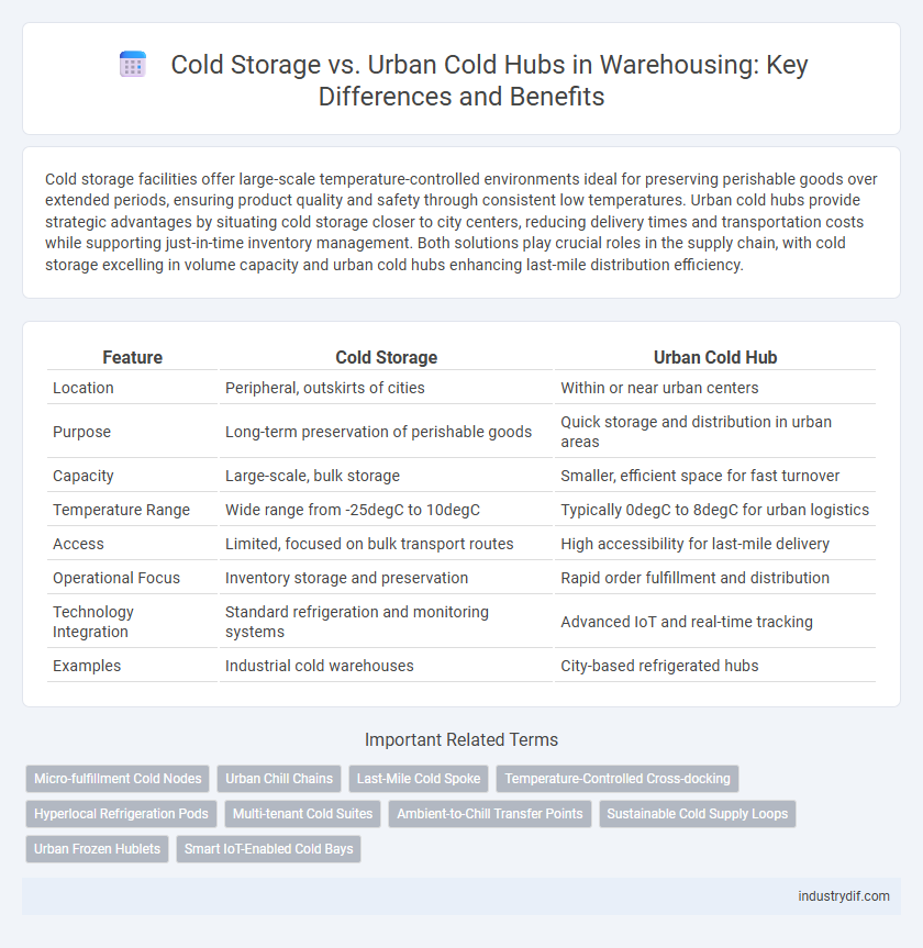 Cold Storage vs. Urban Cold Hubs in Warehousing: Key Differences and Benefits