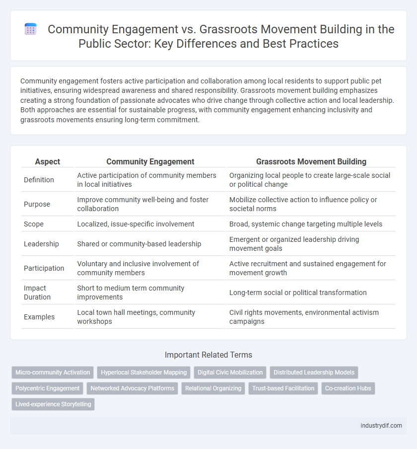 Community Engagement vs. Grassroots Movement Building in the Public Sector: Key Differences and Best Practices