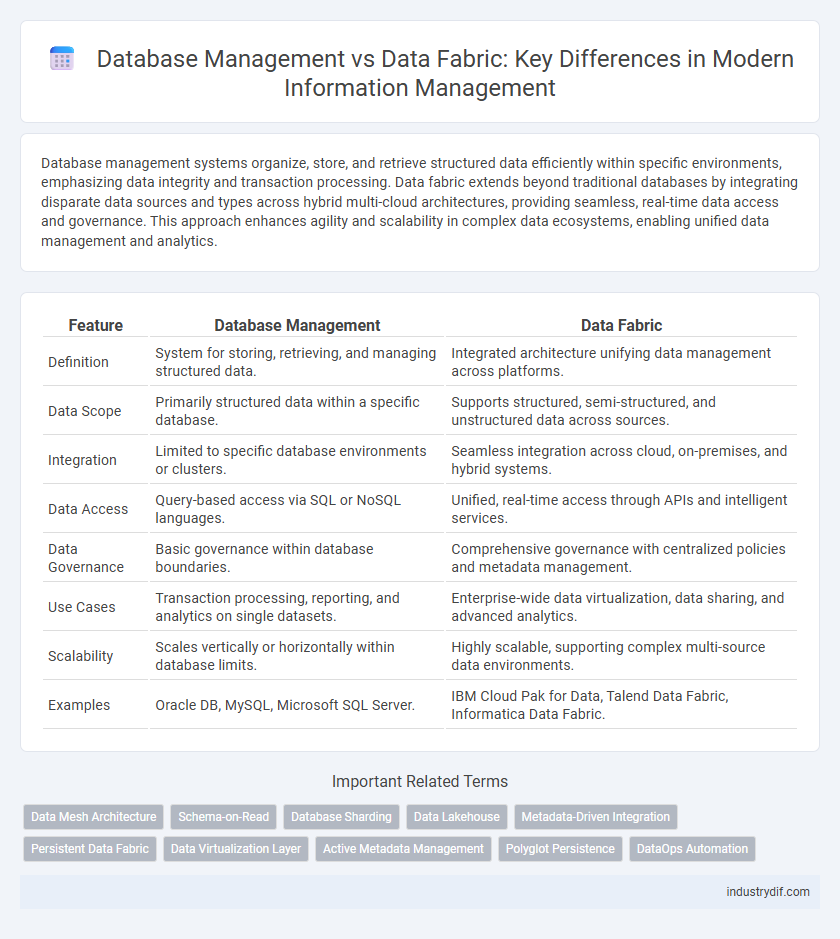 Database Management vs Data Fabric: Key Differences in Modern Information Management