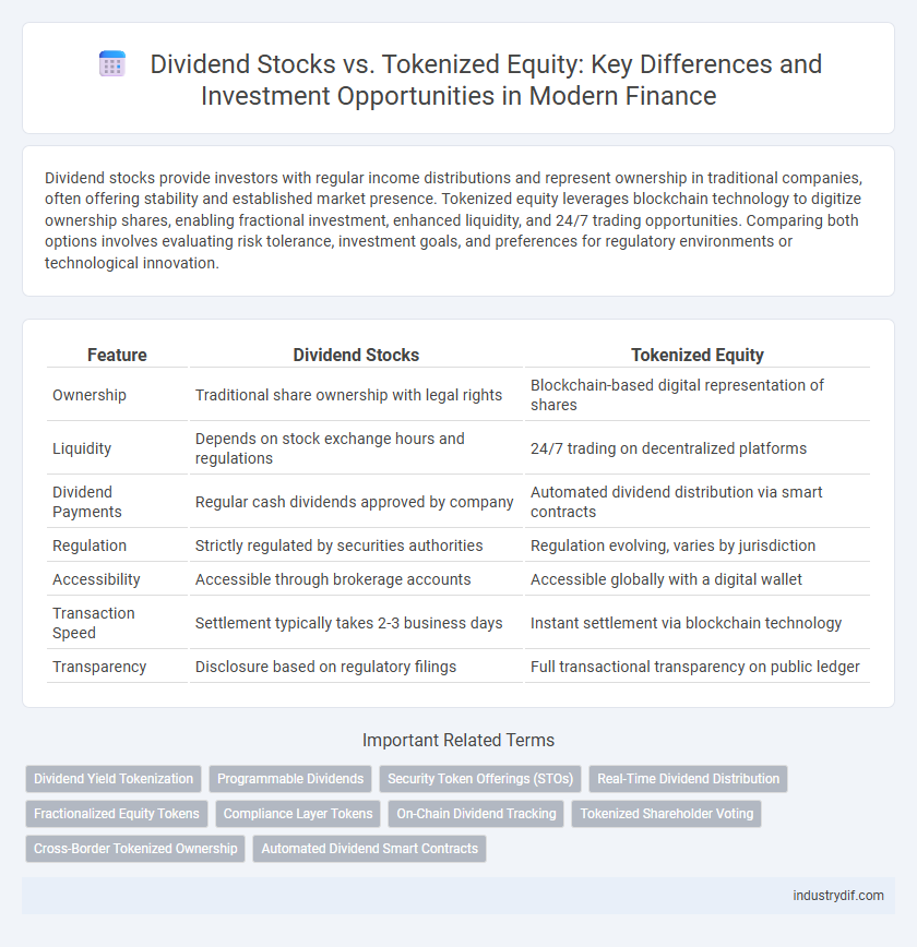 Dividend Stocks vs. Tokenized Equity: Key Differences and Investment Opportunities in Modern Finance