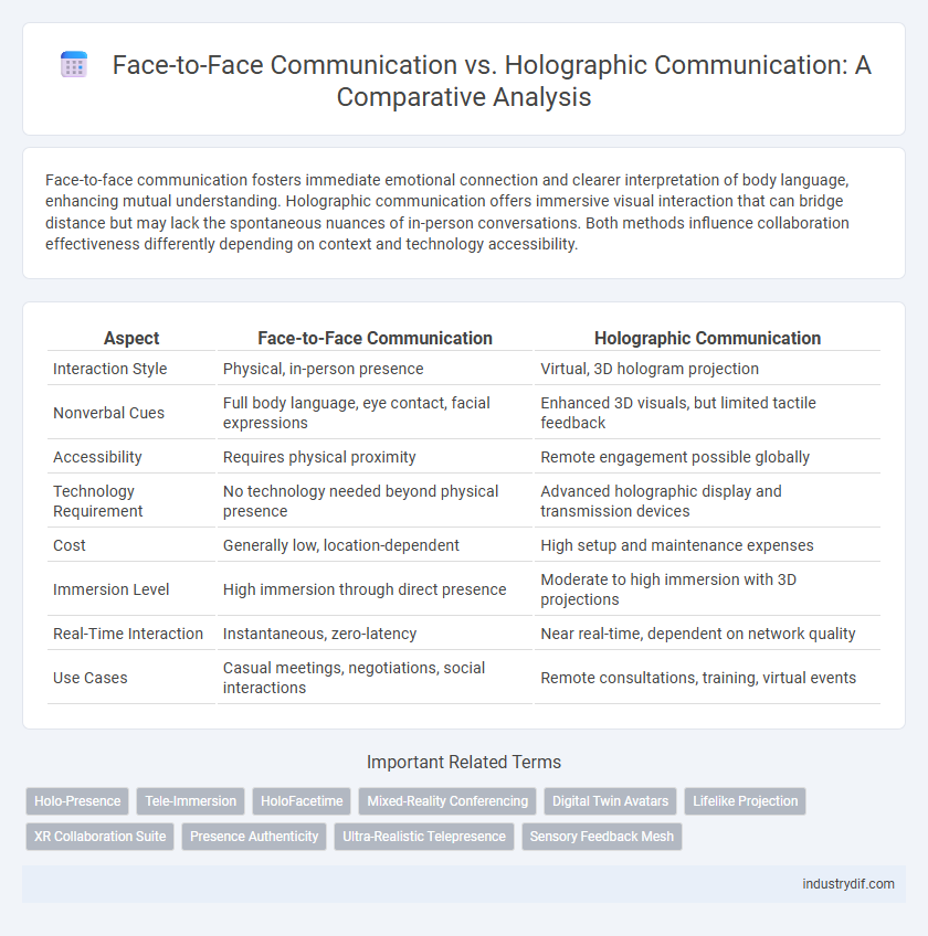 Face-to-Face Communication vs. Holographic Communication: A Comparative Analysis
