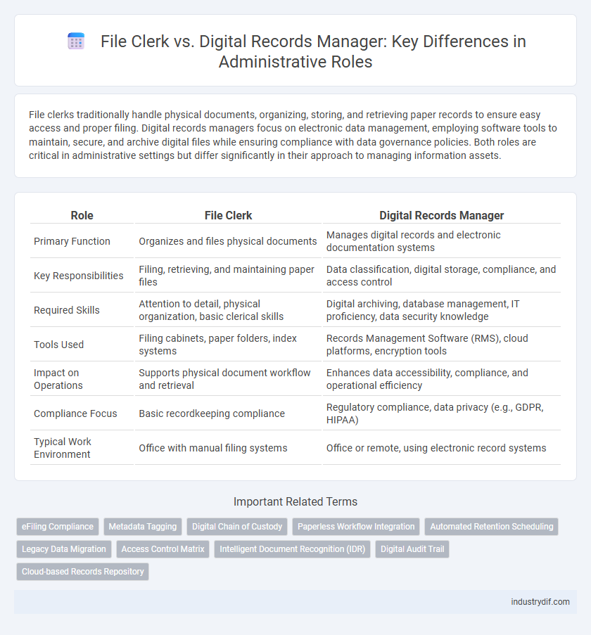 File Clerk vs. Digital Records Manager: Key Differences in Administrative Roles