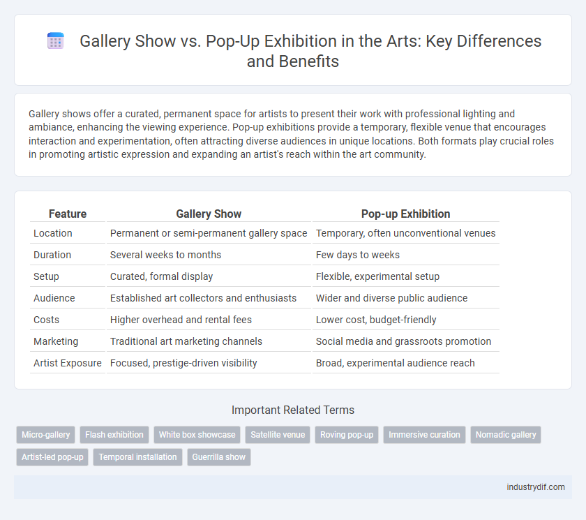 Gallery Show vs. Pop-Up Exhibition in the Arts: Key Differences and Benefits