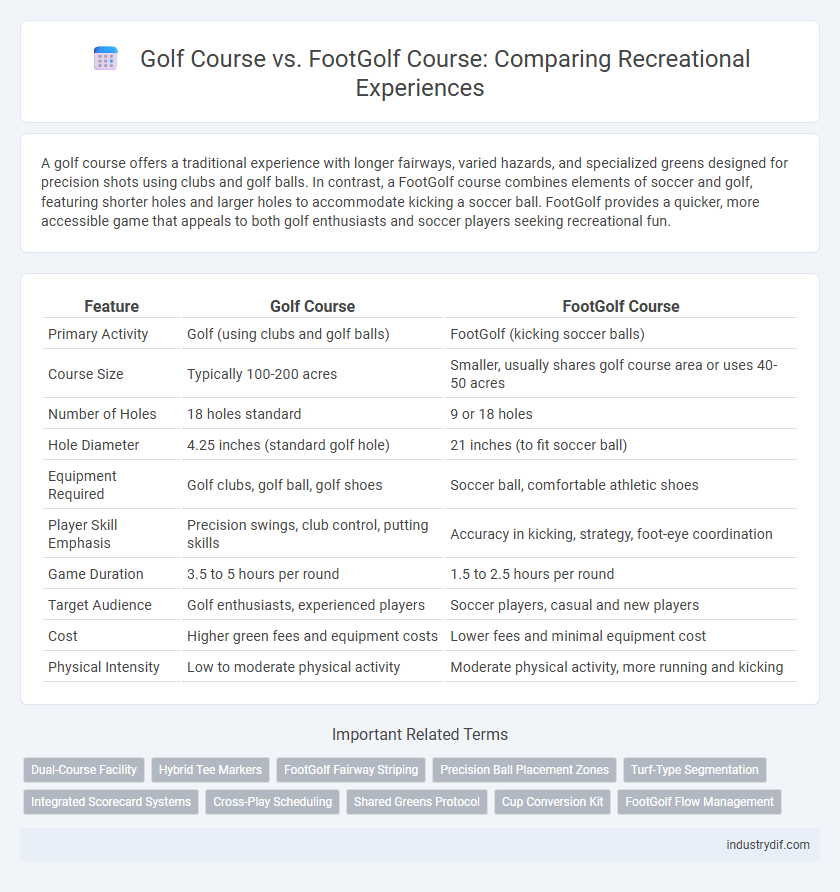 Golf Course vs. FootGolf Course: Comparing Recreational Experiences